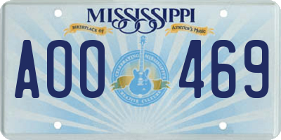 MS license plate AOO469