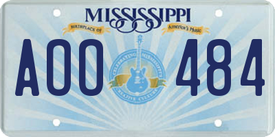 MS license plate AOO484