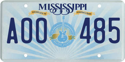 MS license plate AOO485