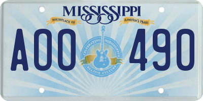 MS license plate AOO490