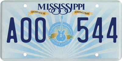 MS license plate AOO544