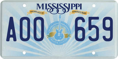 MS license plate AOO659