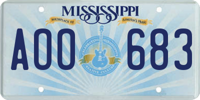MS license plate AOO683