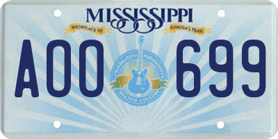 MS license plate AOO699