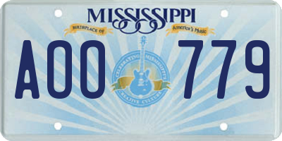MS license plate AOO779