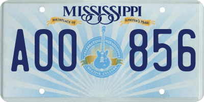 MS license plate AOO856