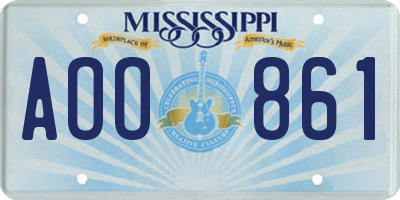 MS license plate AOO861