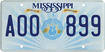 MS license plate AOO899