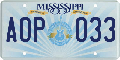 MS license plate AOP033