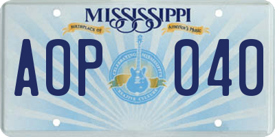 MS license plate AOP040