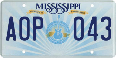 MS license plate AOP043