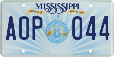 MS license plate AOP044