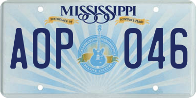 MS license plate AOP046