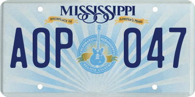 MS license plate AOP047