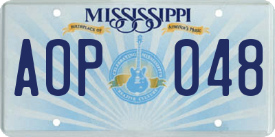 MS license plate AOP048