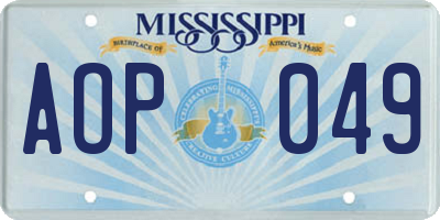 MS license plate AOP049