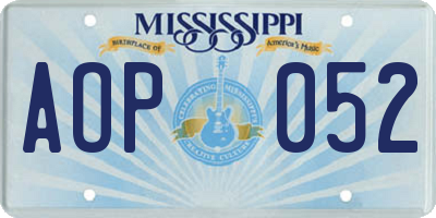 MS license plate AOP052