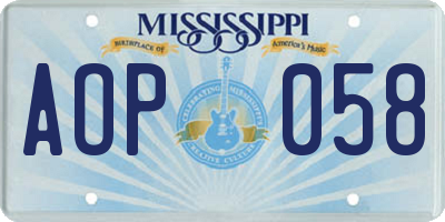 MS license plate AOP058