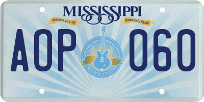 MS license plate AOP060