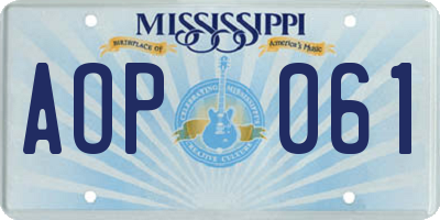 MS license plate AOP061