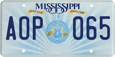 MS license plate AOP065