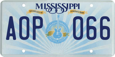 MS license plate AOP066