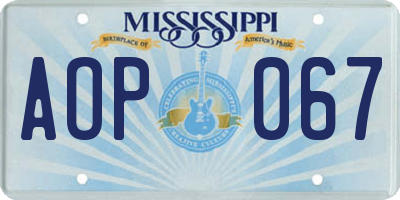 MS license plate AOP067
