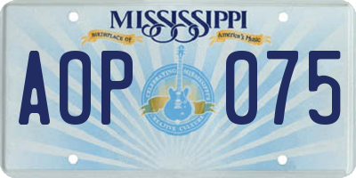 MS license plate AOP075