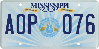 MS license plate AOP076