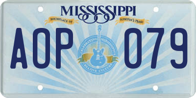 MS license plate AOP079