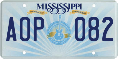 MS license plate AOP082