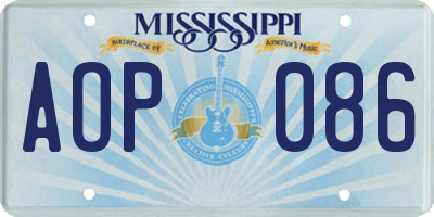 MS license plate AOP086