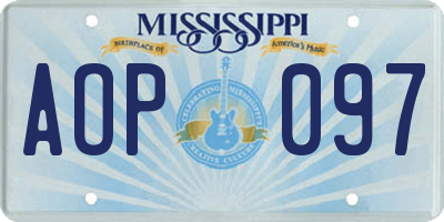MS license plate AOP097