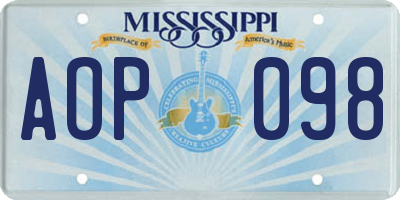 MS license plate AOP098