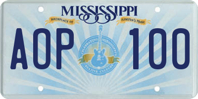 MS license plate AOP100