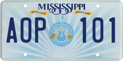 MS license plate AOP101