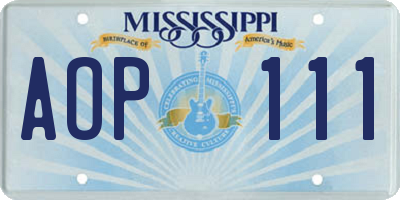 MS license plate AOP111