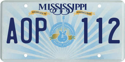MS license plate AOP112