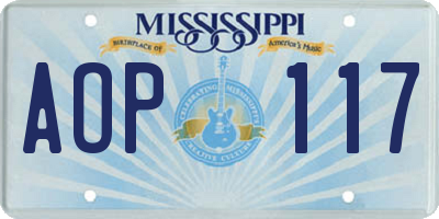 MS license plate AOP117