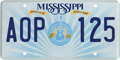 MS license plate AOP125