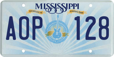 MS license plate AOP128