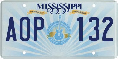 MS license plate AOP132