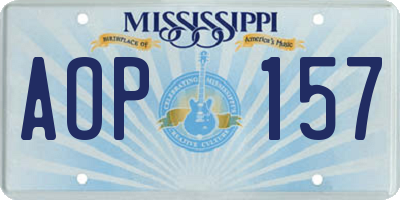 MS license plate AOP157