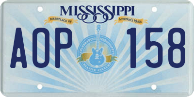 MS license plate AOP158