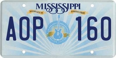 MS license plate AOP160