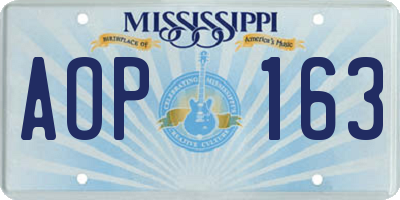 MS license plate AOP163