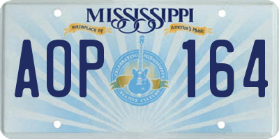 MS license plate AOP164