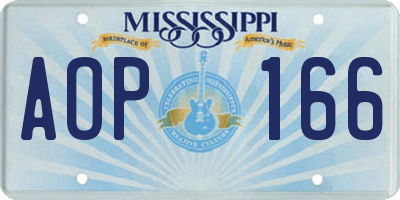 MS license plate AOP166