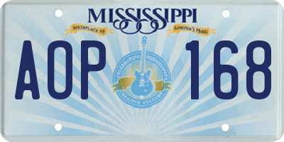 MS license plate AOP168