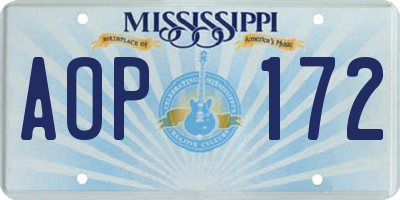 MS license plate AOP172